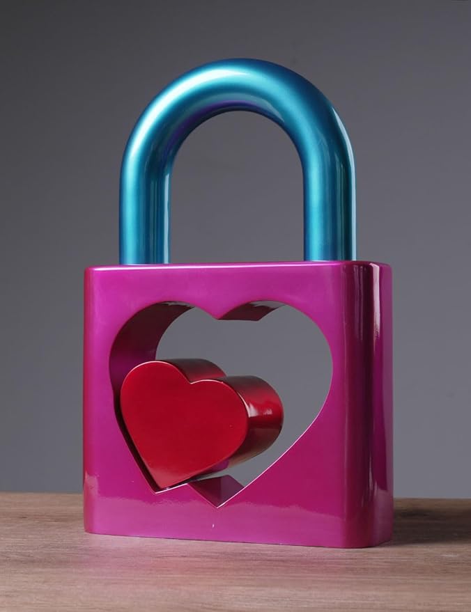 Abstract Sculpture Decor Modern Arts Lover Figurine Heart Decor Table Centerpiece Statue Polyresin 11.4 inch