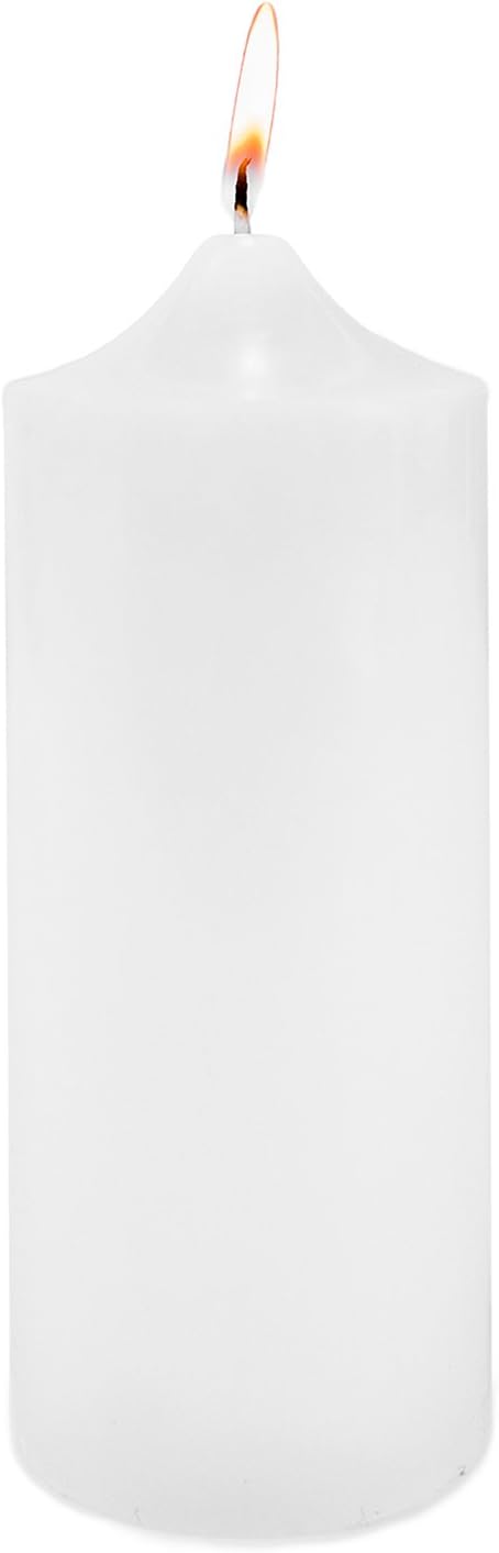 Super Z Outlet Unscented Pillar Candles for Weddings, Home Decoration, Relaxation, Spa, Smokeless Cotton Wick (1, White, 3"x9")