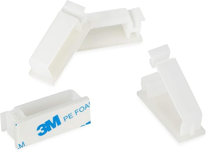 50Pack Self Adhesive Cable Management Clips, Cable Organizers Wire Clips Cord Holder for TV PC Laptop Ethernet Cable Desktop Home Office Indoor/Outdoor