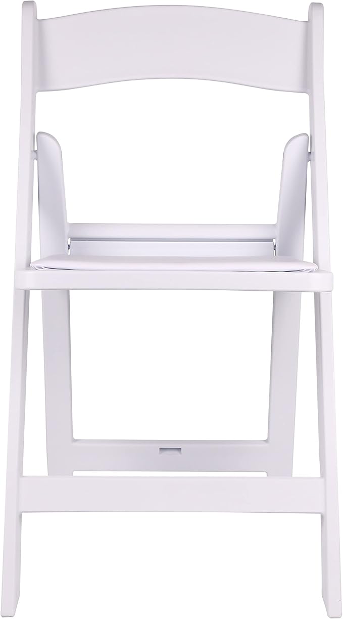 BTEXPERT White Resin Folding Event Chairs - Set of 4, 1000 lb Weight Capacity, Padded Seats, Stackable, Lightweight & Durable Indoor/Outdoor for Home Dining Party Wedding Picnic Camping Church