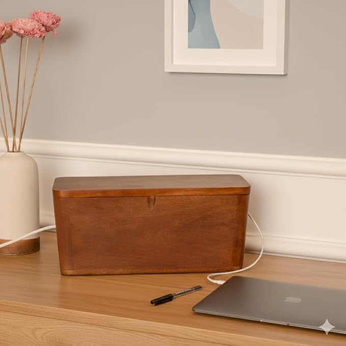 Extra Large Cable Management Box - Cable Organizer Box and Power Strip Box for Electrical Cord Management - Desk Cord Hider and Floor Cable Management - Wire Storage and Organization for Cords