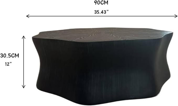 Coffee Tables for Living Room, Modern Minimalist Accent Table, MDF Drum Center Table for Apartment, Office, Ø35.43'' x 12" H