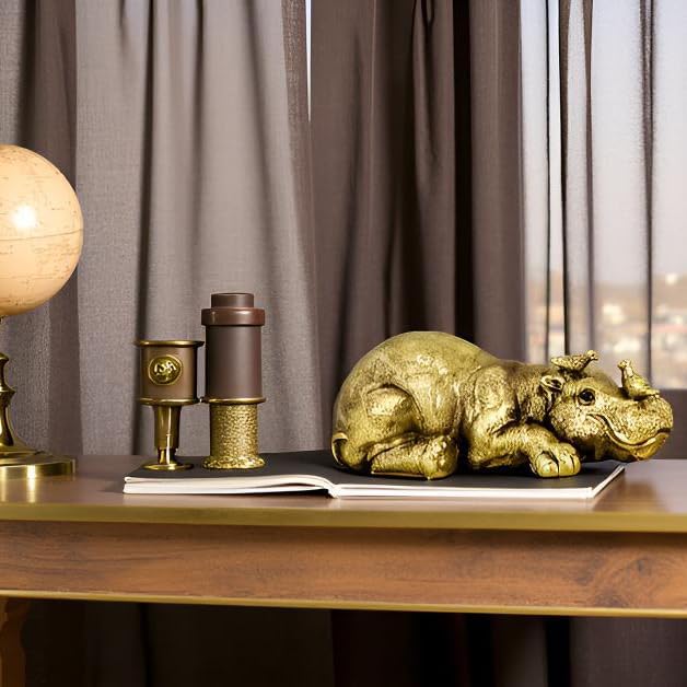 7-Inch Mini Hippo Statue - Resin Hippopotamus Figurine for Car Dashboard, Home Decor & Office Desktop, Cute Animal Ornaments for Shelf/Cabinet Display