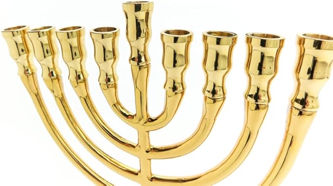 Yair Emanuel Classic Bronze Hanukkah Menorah - 8.5"x7" - Elegant Judaica Gift