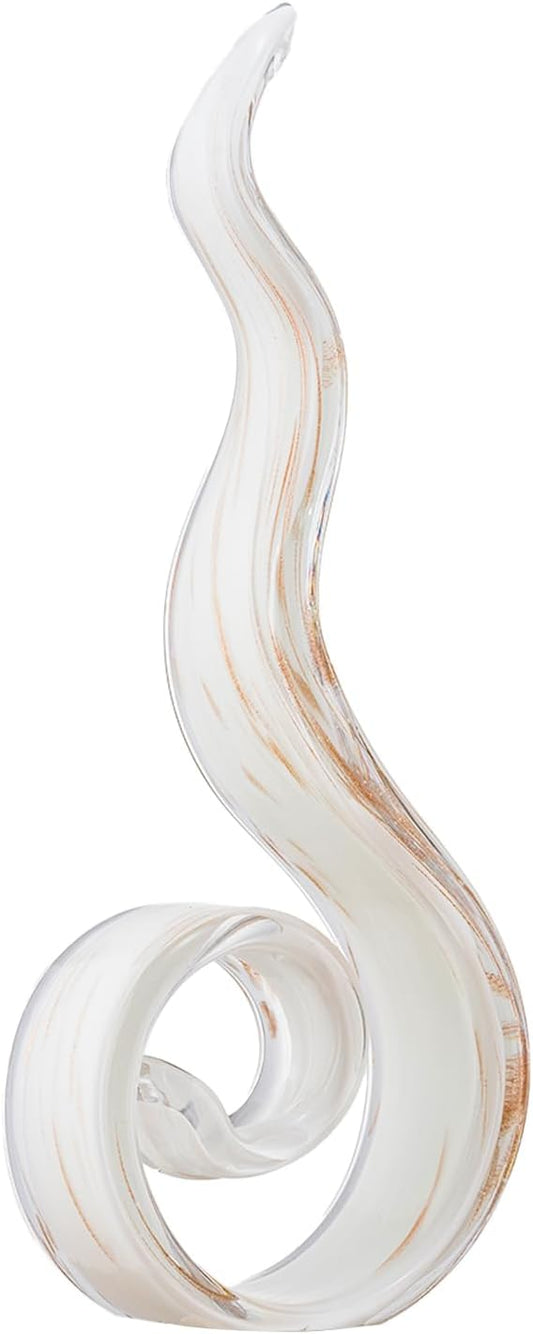 11.4" Tall Hand-Blown Glass Sculpture Murano-Style Sculpture Art Ornament Statue Figurines Home Decor Accent Piece Coastal Ocean Nautical Home Decor,Shelf,TV Stand,Tabletop Centerpieces,Wonderful Gift