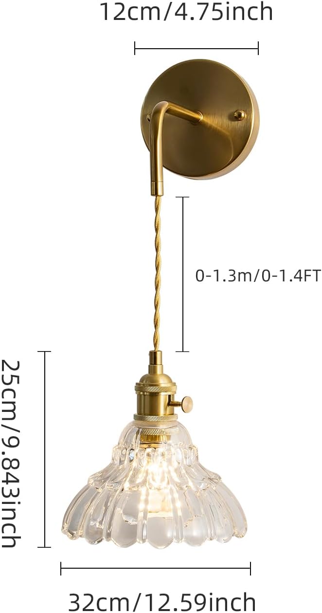 KSRYSZCQ Wall Sconces Set of 2,Modern Gold Vanity Lights with Clear Glass Shade, Hardwired Bathroom Wall Sconce Lighting Fixtures for Kitchen Over Sink Living Room Hallway Cabinet Porch