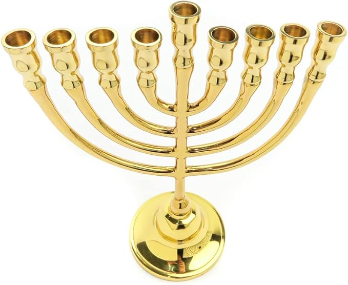 Yair Emanuel Classic Bronze Hanukkah Menorah - 8.5"x7" - Elegant Judaica Gift