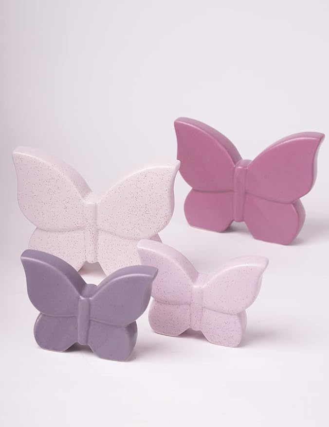 2pcs Butterfly Decor Statue Animal Figurine Gifts Modern Arts Ceramic Sculpture 4.7 inch