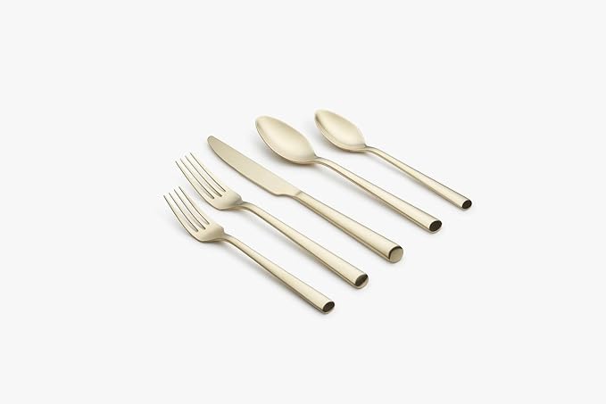 Cambridge Silversmiths Gilda Champagne Satin 20-Piece Flatware Set, Service for 4