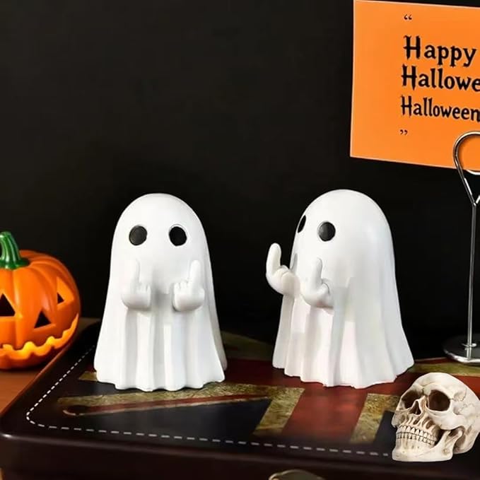 Halloween Ghost Figurine, Funny Ghost Decor, Cute Halloween Decorations, Ghost Statue Decor for Home Table Fireplace, Party Decorations,Small Gifts
