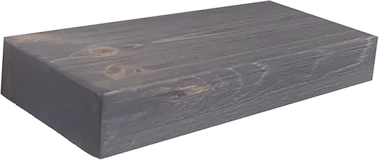 joelsantiques 18 Inch Wooden Floating Shelves for Wall - 18x6x2 in - Made of Natural Wood - Short Heavy Duty Rustic Wall Shelves for Bedroom - Perfect for Bathroom, Kitchen - Grey