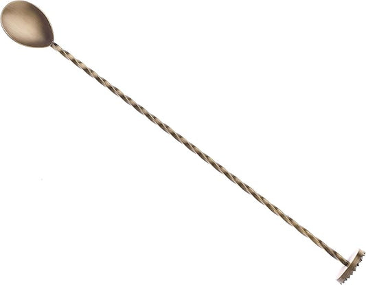 Barfly Bar Spoon with Muddler, 11 13/16" (30 cm), Antique Gold