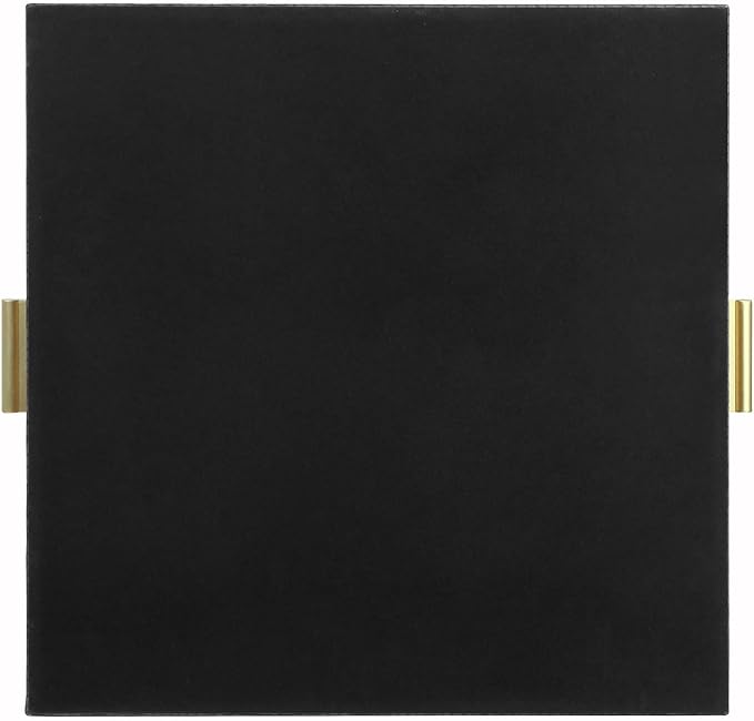 HofferRuffer Elegant Decorative Serving Tray, 20"x20" Square Faux Leather Ottoman Tray with Gold Hardware Handles, Coffee Table Serve Tea, Coffee or Breakfast (Navy Blue)