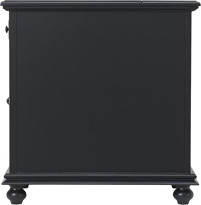 Martin Svensson Home Elegant Chairside End Table, 24 in x 16 in x 25 in, Antique Black