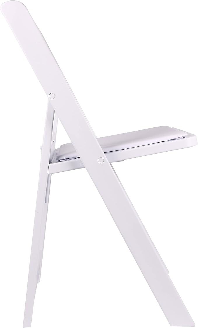 BTEXPERT White Resin Folding Event Chairs - Set of 4, 1000 lb Weight Capacity, Padded Seats, Stackable, Lightweight & Durable Indoor/Outdoor for Home Dining Party Wedding Picnic Camping Church