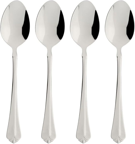 Oneida Silverware Set, Juilliard Fine Flatware 4-Piece Teaspoon Set, Service For 4, Rust Resistant 18/10 Stainless Steel, Dishwasher Safe, Mirror Finish, Home And Kitchen Utensils (Silver 4 Piece)