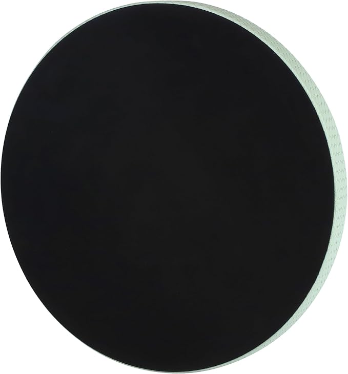 HofferRuffer Large Round Serving Tray 24'', Elegant Faux Leather Circle Ottoman Table Tray, Serve Tea Coffee Breakfast in Bedroom Living Room Kitchen (Light Green)