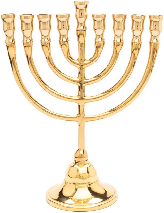 Yair Emanuel Classic Bronze Hanukkah Menorah - 8.5"x7" - Elegant Judaica Gift