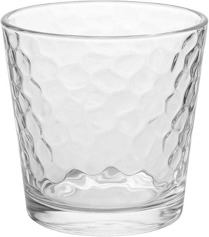 Crinkle Whiskey Glasses 12oz - Set of 4 Unique Textured Glassware for Bourbon, Scotch, Old Fashioned Cocktails - Dishwasher Safe Rocks Glasses Tumbler Set – Gift Ready Box