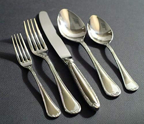 Supreme Housewares 20-Piece 18/8 Stainless Steel Flatware Set, Service for 4, Include Knives Forks Spoons Teaspoons Salad Forks, Mirror Polished, Dishwasher Safe (Shell)