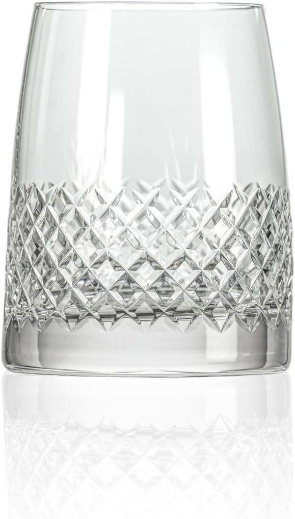 Rolf Glass Diamond Tequila Tasting Glass | 5oz Tequila Taster | Lead-Free, Diamond-Wheel Engraved | Designed and engraved in the USA | Etched Crystal Taster or Large Shot Glass | Set of 4