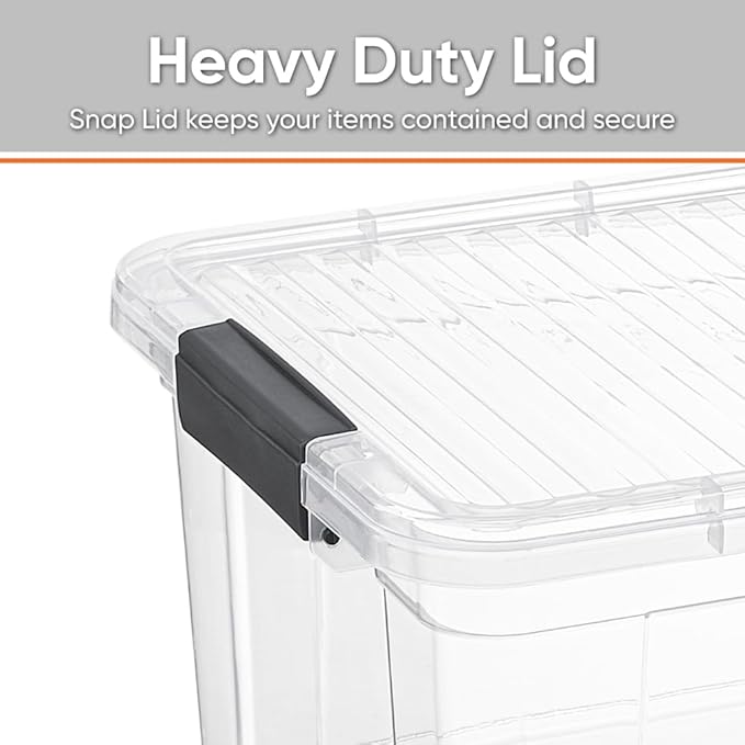 Superio Storage Bins with Lids, Clear Plastic Containers for Organizing, Stackable Totes, BPA Free, Odor Free, Organizer Boxes for Home, and Dorm (5 Pack, 36 Qt)