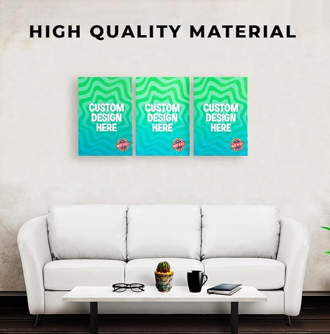 BCB Print Custom Wall Canvas Posters (Set of 3) | Personalized Framed Prints for Bedroom, Living Room & Office | Made in USA | Fast Delivery | HD Print