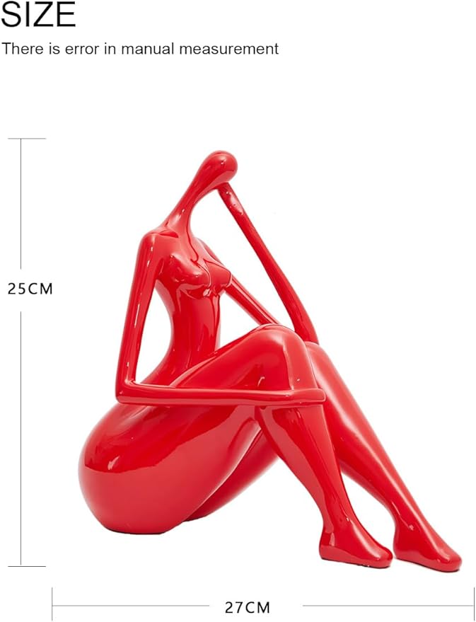 HAUCOZE Lady Sculpture Decor Woman Figurine Statue Modern Arts Gifts Polyresin 11 inch