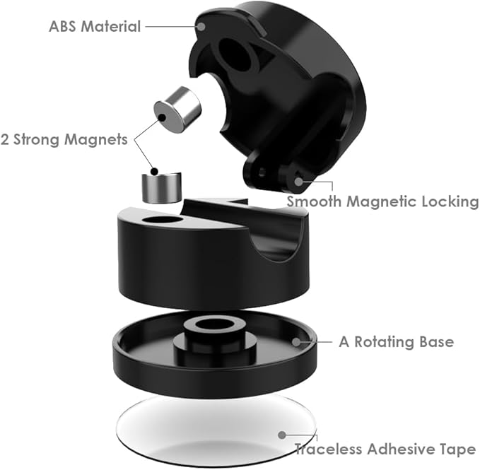 6Pack Magnetic Cable Clips, Cord Organizer, Easy Secure Adhesive Cable Management, Under Desk Hider for Nightstand Desktop Wall Phone Charging USB Car Workspace Office