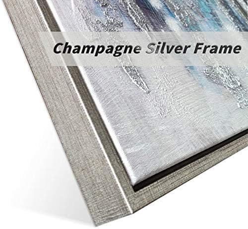 Abstract Tree Canvas Wall Art: Hand Painted Blue Tree Picture Painting Print Framed Art for Bedroom (45”X30”)