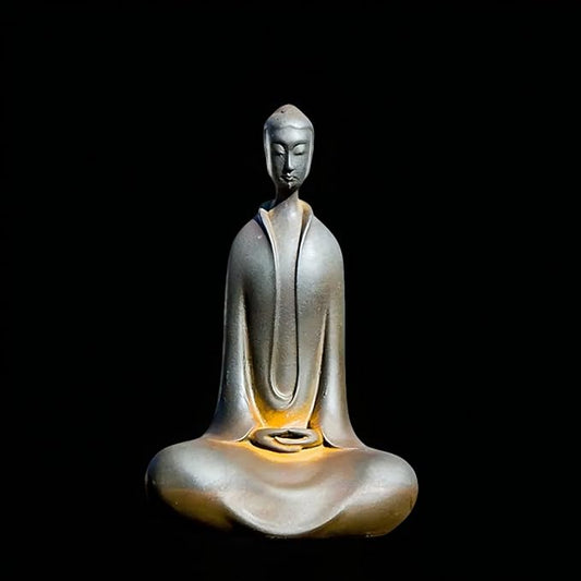 Faceless Buddha Statue, Solid Cast Iron Buddha Figurine, Indoor/Outdoor Zen Decor for Meditation & Spiritual Room
