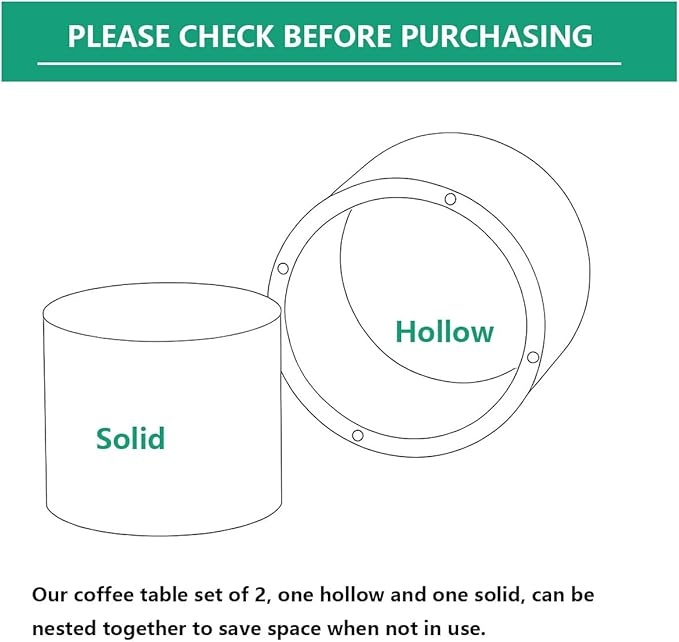 Round Coffee Table Set of 2 Modern Nesting Coffee Tables for Living Room Wave Stripe Round Coffee Table for Bedroom Office No Need Assembly (M)