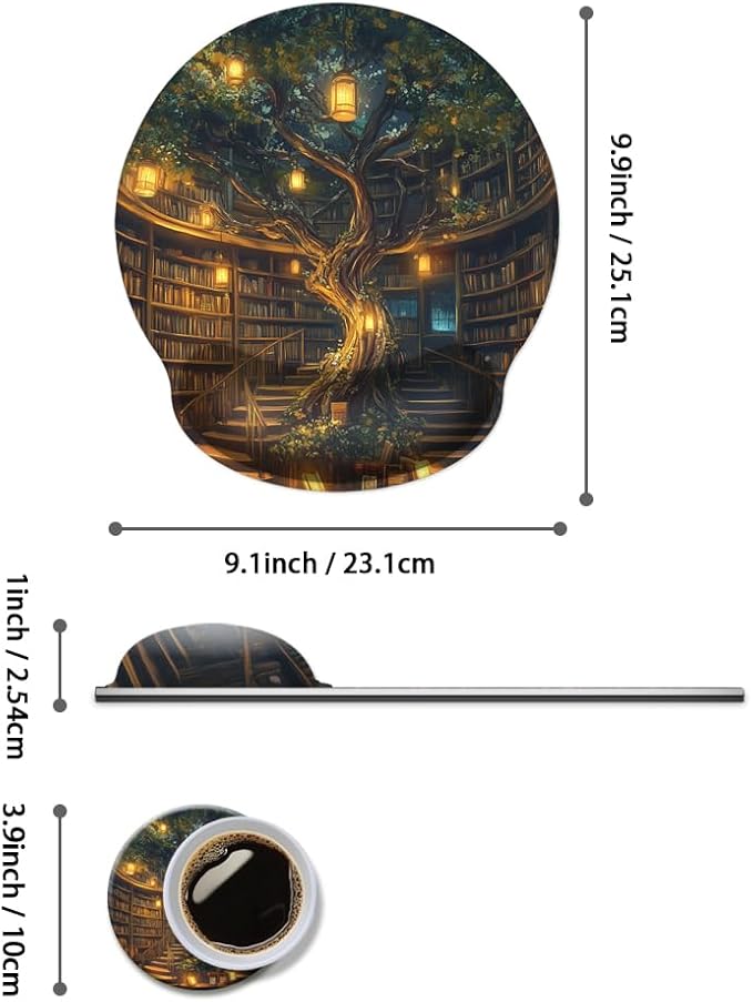 Ergonomic Mouse Pad with Memory Foam Wrist Rest Support Design,Relieve Wrist Pain Mousepad,Non-Slip Base for Laptop,Computer,Office Desk Accessories,Carpal Tunnel,Pretty Forest