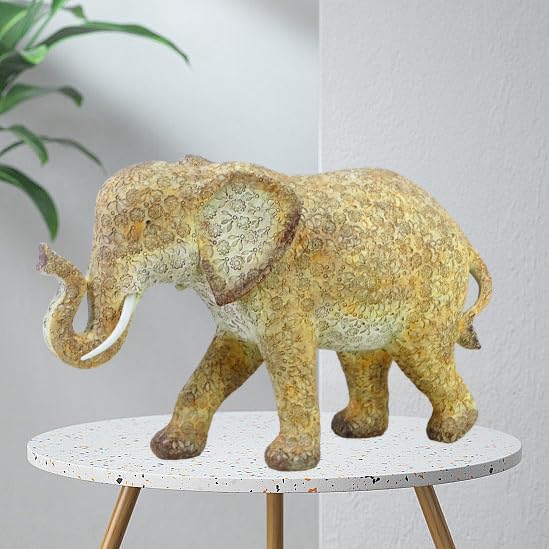 17-inch Resin Elephant Statue - Classic Decorative Sculpture for Home Decor, Living Room & Bookshelf Ornament