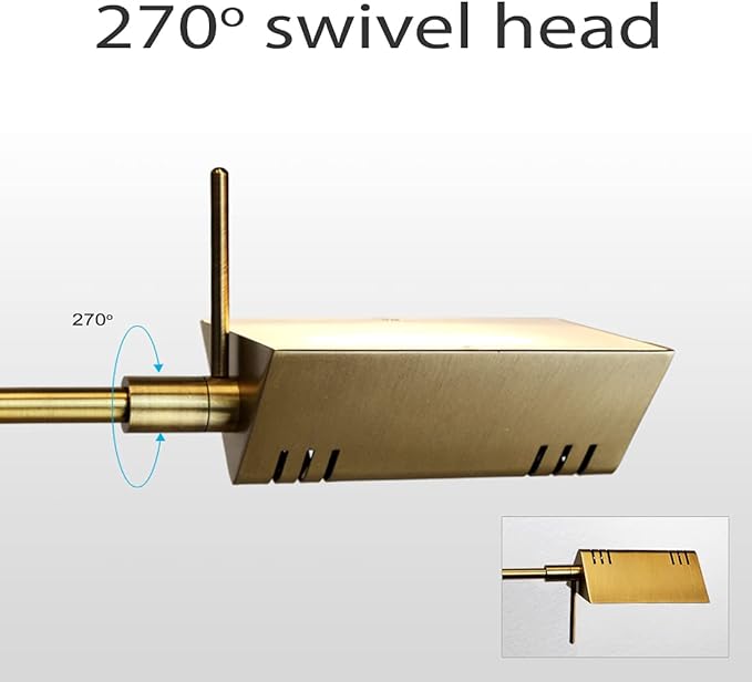 O'Bright LED Pharmacy Table Lamp, Full Range Dimming, 12W LED, 360 Degree Swing Arms, Desk, Reading, Craft, Work Lamp, ETL Tested, Antique Brass (Gold)
