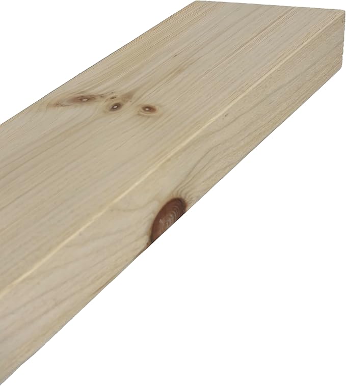 joelsantiques 24 Inch Floating Shelves for Wall - 24x6x2 in - Unfinished Wood Shelf Design, Wooden Wall Shelves for Bedroom, Bathroom, Kitchen and Living Room - Display and Store Your Décor at Home