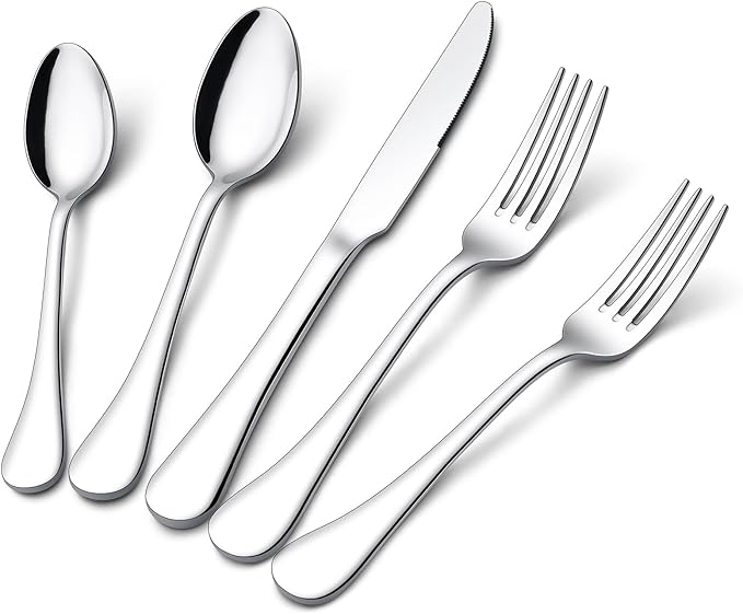 Onader 30 Pieces Silverware Set, 18/10 Stainless Steel Flatware Cutlery Set for 6