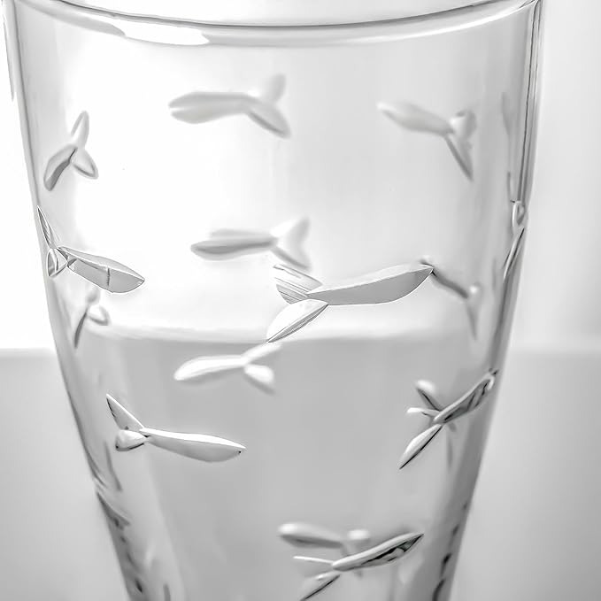 Rolf Glass School of Fish 16oz Beer Pilsner | Set of 2 | Craft Beer Glasses | Designed and engraved in the USA