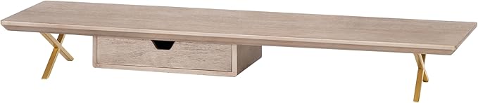 Anji Mountain Monitor Stand - Desktop Organizer & Laptop Riser, Ergonomic Monitor Riser, Space-Saving Monitor Stand for Desk, Durable Construction, Easy Assembly, Ideal for Home & Office,Biscotti