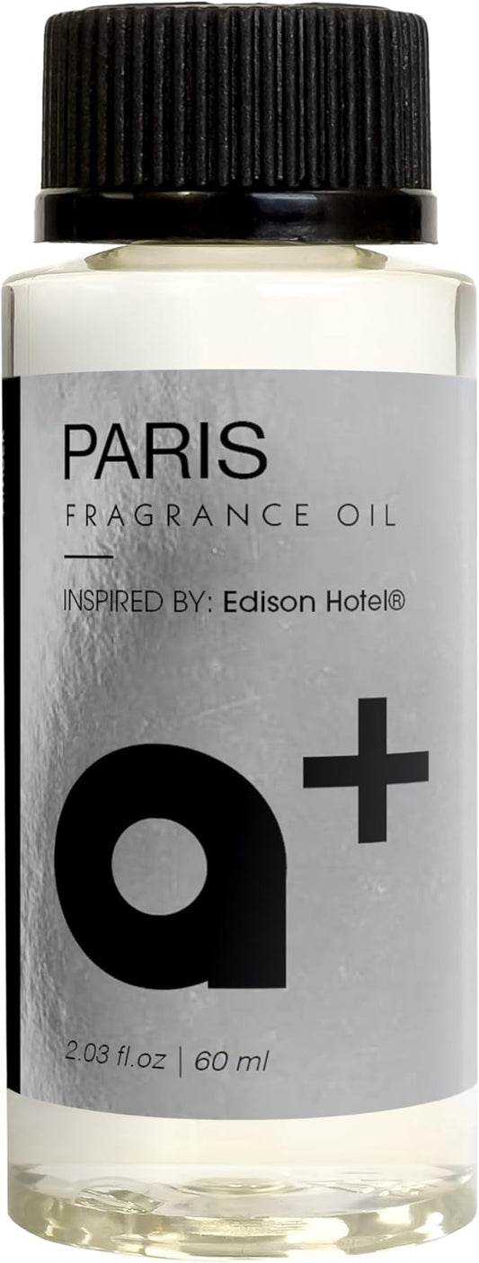 Aromar+ Fragrance Oil – Paris-Inspired by Edison – Luxury Hotel Scent Experience with Cedarwood, Cashmere & Amber – for Waterless Diffusers – Long-Lasting Home Aroma – 2oz/60mL
