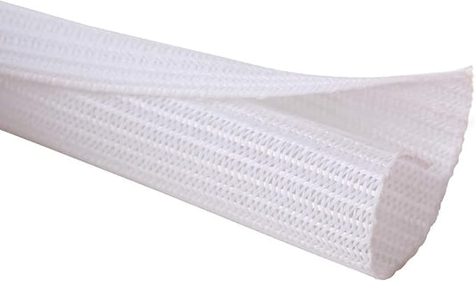Alex Tech 25ft - 3/4 inch Cord Protector Wire Loom Tubing Cable Sleeve Split Sleeving for USB Cable Power Cord Audio Video Cable - Protect Cat from Chewing Cords - White