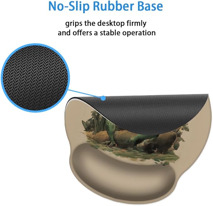 Mouse Pad with Wrist Support, Ergonomic Mouse Pad with Memory Foam Wrist Rest Cushion, Non-Slip Rubber Base Gaming Mice Pad for Home Office Computer Laptop,Frog