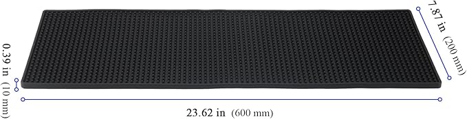 FUNSUEI 3 PCS 8 x 24 Inch Rubber Bar Mats, Non-Slip Rubber Bar Service Top Spill Mats, PVC Bar Spill Mat Drinks Mixing Pad for Bars, Home Kitchen, Pubs, Restaurants