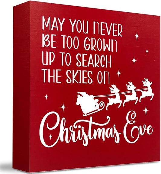 May You Never Be Too Grown Up to Search Christmas Vacation Movie Decor Sign, Xmas Vacation Sign Merry Christmas Decorations 5 x 5 Inch