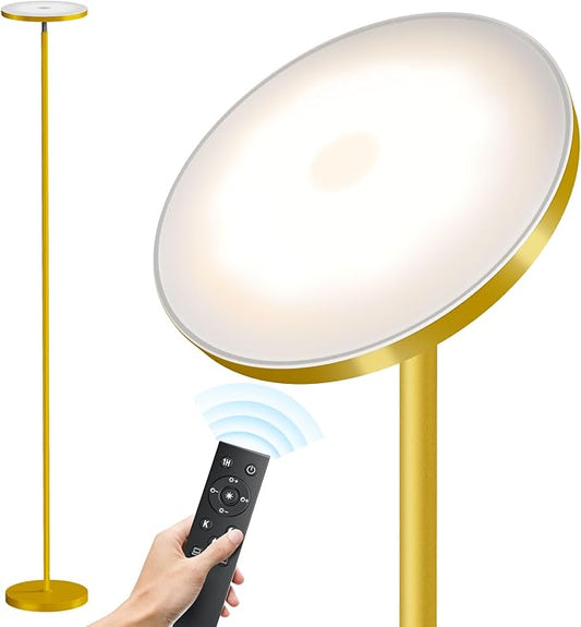 SUNMORY Floor Lamps for Living Room, 32W/3000LM Super Bright LED Floor Lamp with Remote Control, 69" Tall Standing Lamp with Stepless Dimmable, Modern Torchiere Corner Lamp for Bedroom, Office