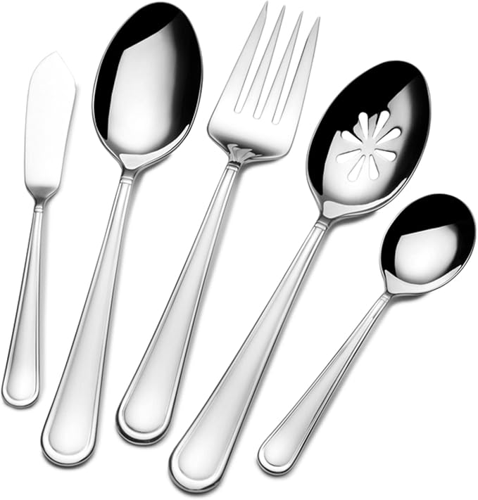 Mikasa, Virtuoso Flatware Service for 12, 65 Piece Set, 18/10 Stainless Steel, Silverware Set with Serving Utensils