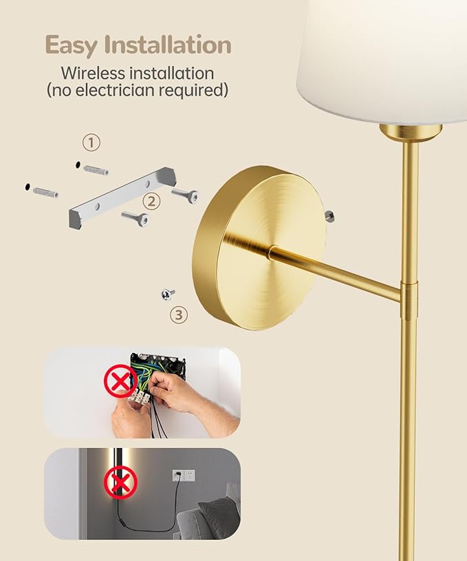 Battery Operated Wall Sconce Set of 2,Rechargeable Wall Lights with Dimmable Detachable Bulbs and Remote,15 Colors Wireless Wall Lamps for Bedroom Living Room Hallway,Gold(2 Pack)