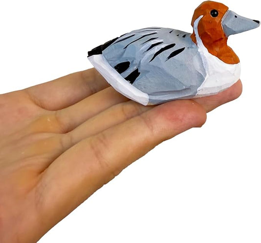 Mallard Duck Decor Wooden Animal Figurines Little Ducks Funny Desk Accessories Small Duck Statues Handmade Carving Decoys Ornament for Home Room Decor