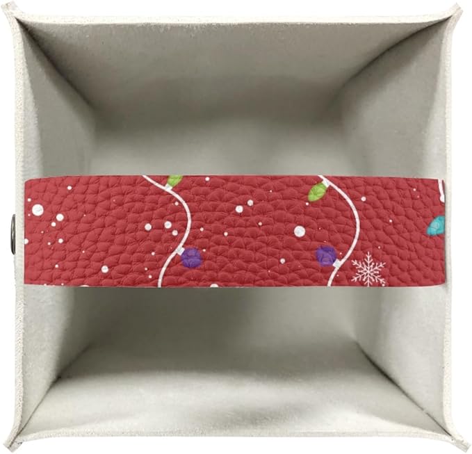 Cute Snowman Tissue Box Cover Red Christmas Square Tissue Box Holder for Barthoom Bedroom Office Car PU Leather Tissues Holder Dispenser Home Decor