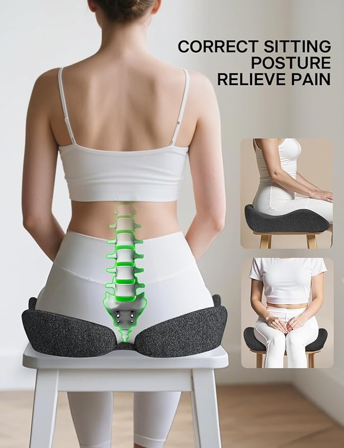 Medisana Seat Cushion, SC 100B Seat Cushions for Office Chairs, Car Seat, Wheelchair - Sciatica & Tailbone & Coccyx Pain Relief Pillow for Driver Sedentary People（Size:17 * 14.6 * 3.54 in-Black